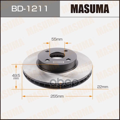 Диск тормозной передний TOYOTA ALLEX MASUMA BD-1211 Masuma арт. BD-1211