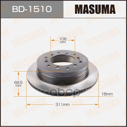 Диск Тормозной Задний Toyota 4Runner Masuma Bd-1510 Masuma арт. BD-1510
