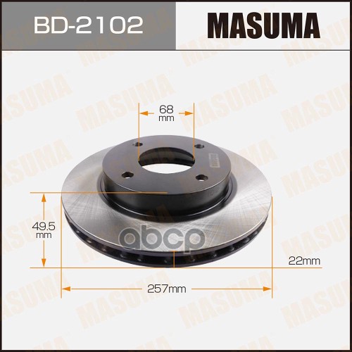 Диск тормозной передний NISSAN AD MASUMA BD-2102 Masuma арт. BD-2102