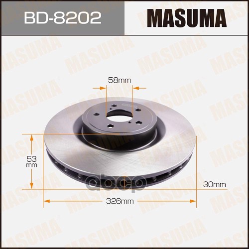 Диск тормозной передний SUBARU FOERSTER(SJ9,SJG),IMPREZA,LEGACY 00,BRZ MASUMA BD-8202 Masuma арт. BD-8202
