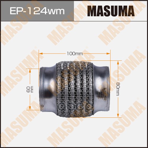 Гофра глушителя 3-х слойная 60х100 3-х слойная, wiremesh, interlock, 60х100 MASUMA EP-124wm Masuma арт. EP-124wm
