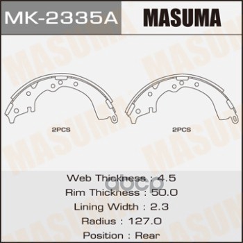 Колодки барабанные DAIHATSU DELTA VAN MASUMA MK-2335A Masuma арт. MK-2335A