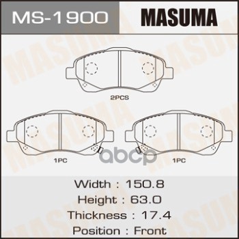 Колодки Дисковые Masuma арт. MS1900