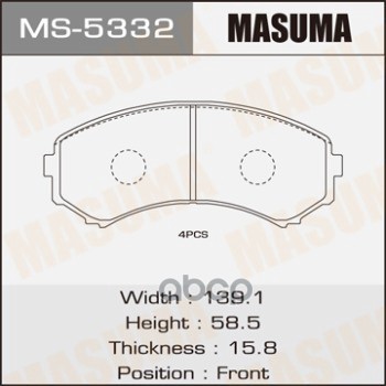 Колодки Тормозные Дисковые Masuma арт. MS5332