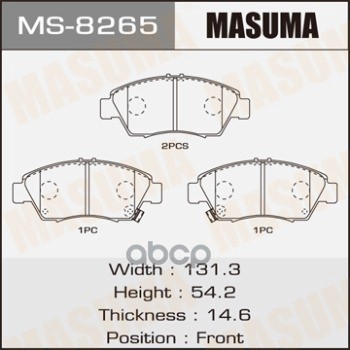 Колодки Передние Honda Capa Masuma Ms-8265 Masuma арт. MS-8265