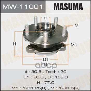 Ступица Передняя Masuma арт. MW11001