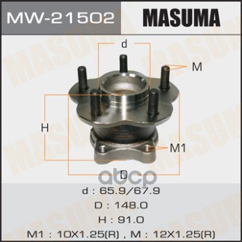 Ступица задняя NISSAN TEANA MASUMA MW-21502 Masuma арт. MW-21502