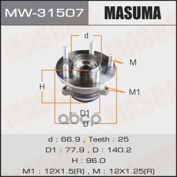 Ступица задняя MITSUBISHI ASX MASUMA MW-31507 Masuma арт. MW-31507