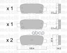 Колодки торм.дисковые задн. Nissan Murano  Qashqai  Tiida  X-Trail  FX35/45/50 (2005-) Metelli арт. 22-0612-0