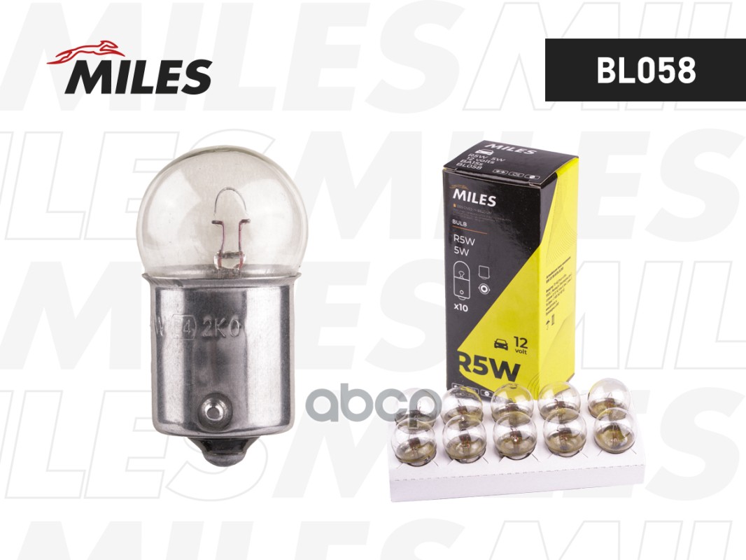 Лампа R5w 12V 5W Ba15s Miles арт. bl058