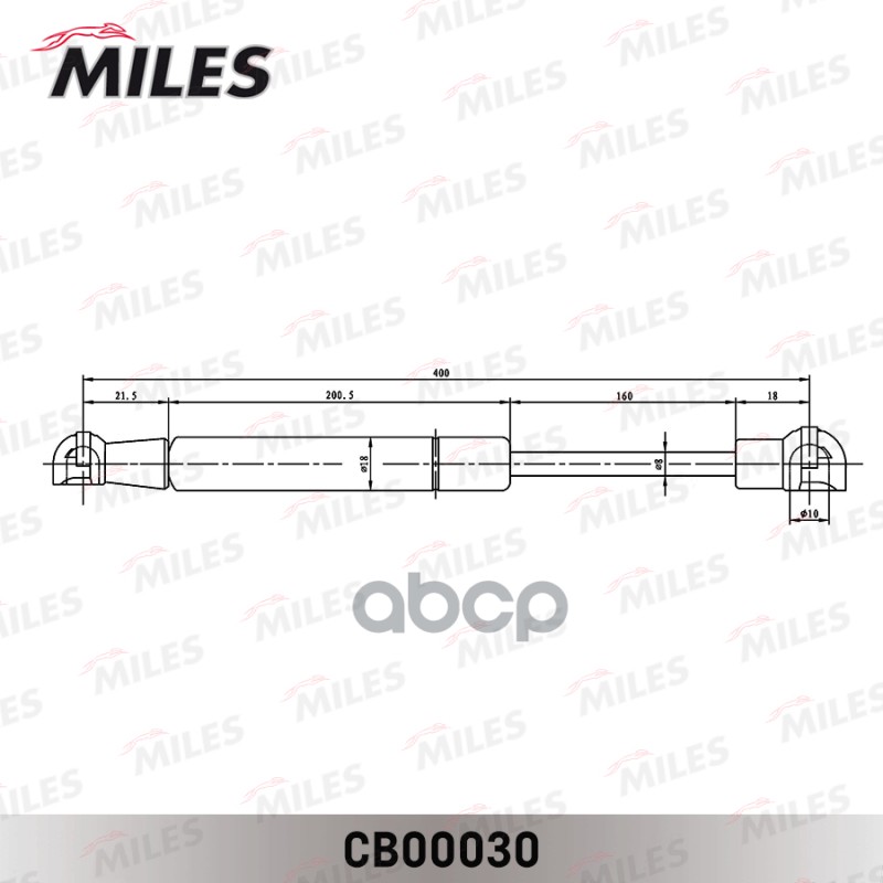 Упор газовый капота LAND ROVER DISCOVERY 10/04- /RANGE ROVER SPORT 05- Miles арт. CB00030