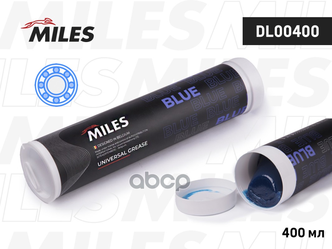 Смазка высокотемпературная литиевая 400 г (класс консистенции NLGI 2) картридж DL00400 Miles арт. DL00400
