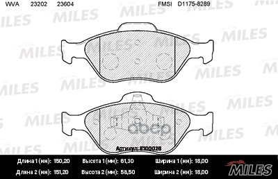 Колодки тормозные передние (без датчика) (Смесь Semi-Metallic) (FORD FIESTA IV-V, FUSION, MAZDA 2 (DY)) (TRW GDB1419) E100026...