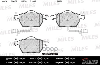 Колодки тормозные передние (2 датчика) (Смесь Semi-Metallic) AUDI A4 (B5-B7), A6 (C5-C6), VW PASSAT (3B_) (TRW GDB1307) E1000...