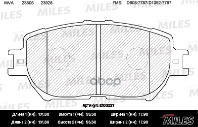 Колодки тормозные передние (без датчика) (Смесь Semi-Metallic) (TOYOTA CAMRY (_V30_) 2.4/3.0 0104) (TRW GDB3314) E100227 Mile...