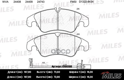 Колодки тормозные передние (с датчиком + болты) (Смесь Semi-Metallic) (AUDI A6/ALLROAD/S6/A7 (1LA/1LJ) 10-) (TRW GDB1908) E10...