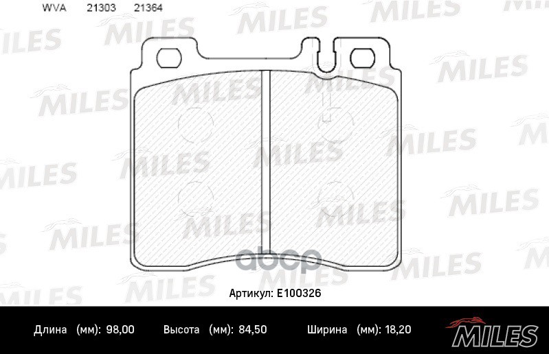 Колодки Тормозные Передние (Без Датчика) (Смесь Semi-Metallic) (Mb W140 9198) (Trw Gdb113) E100326 Miles арт. E100326