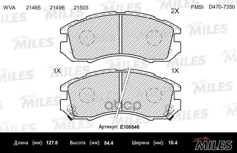 Колодки тормозные передние (Смесь Semi-Metallic) SUBARU IMPREZA/LEGACY 1.6-2.2 89-00 (TRW GDB989) E100546 Miles арт. E100546