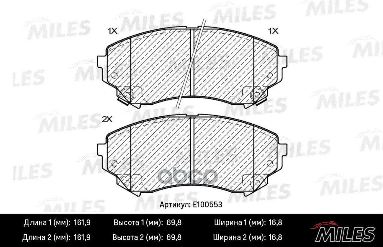 Колодки Тормозные Передние (Смесь Semi-Metallic) Cadillac Cts 08- L162 Мм. (Trw Gdb4456) E100553 Miles арт. E100553