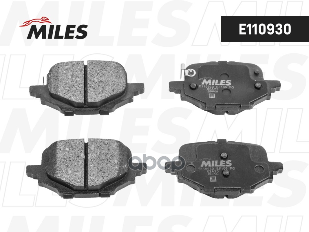 Колодки тормозные дисковые задние Miles арт. E110930