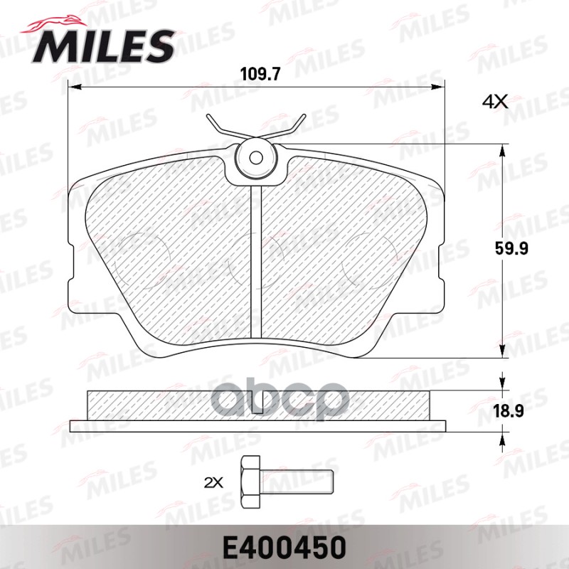 Колодки тормозные MERCEDES BENZ W201/W124 без датчика передние Miles арт. e400450