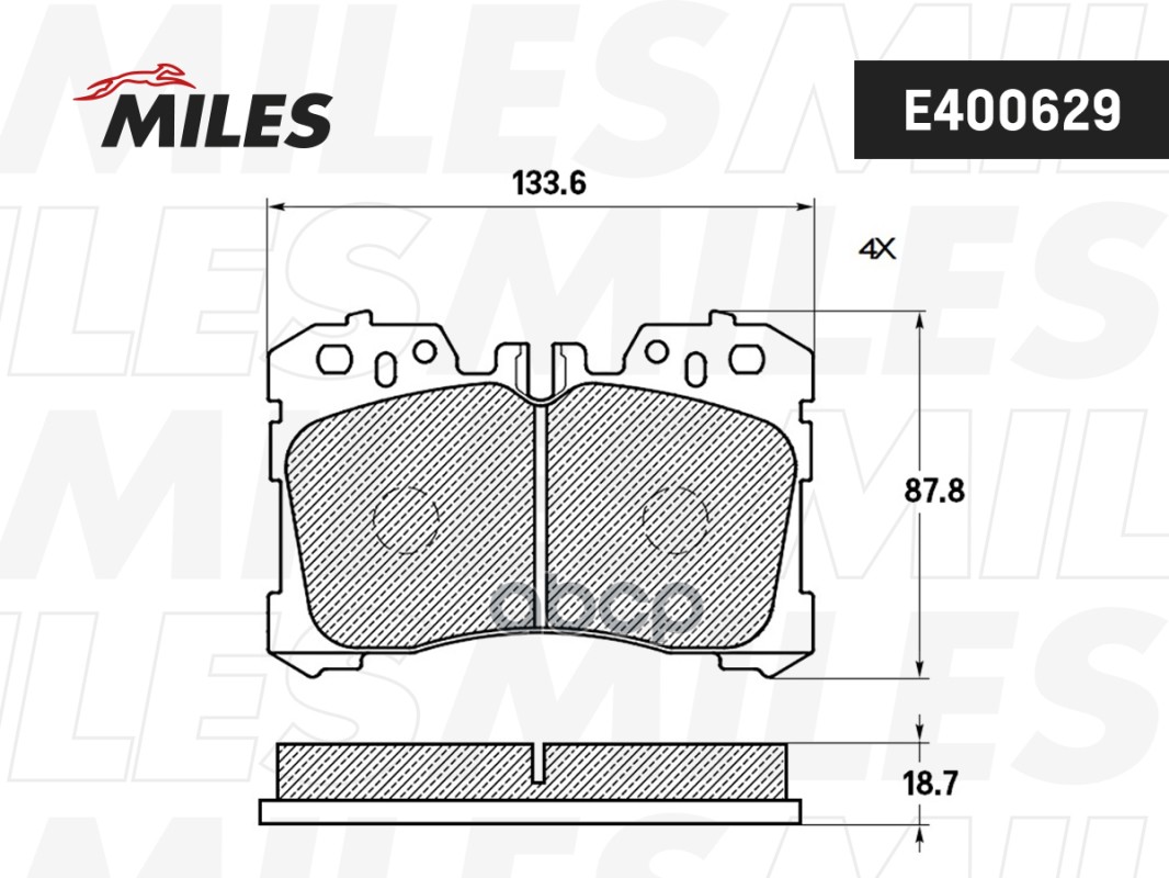 Колодки тормозные LEXUS LS460-600 06- передние Miles арт. e400629