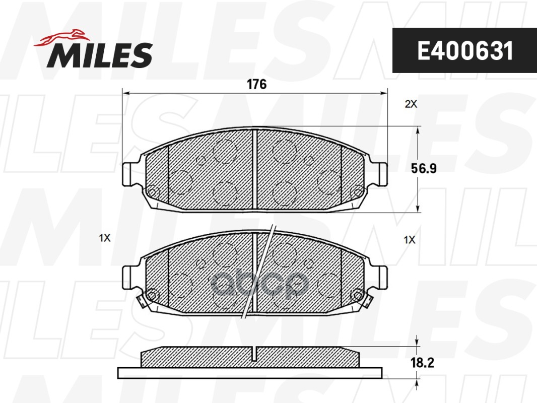 Колодки тормозные JEEP COMMANDER 3.0-5.8 05-/GRAND CHEROKEE 2.7-5.7 00- передние Miles арт. e400631