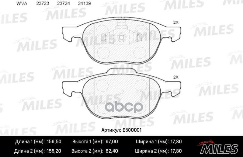 Колодки тормозные передние (Смесь CERAMIC серия PRO) FORD FOCUS II 04-/III 10-/MAZDA 3 03-/VOLVO S40 04- (TRW GDB1583) E50000...