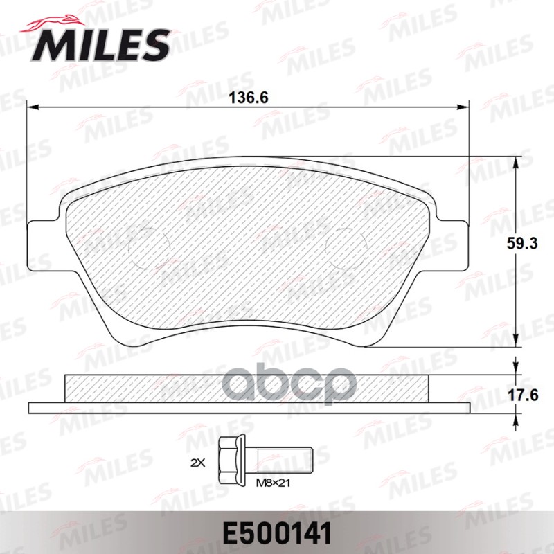 Колодки тормозные передние (Смесь CERAMIC серия PRO) RENAULT KANGOO 01-/MEGANE II 02-/SCENIC II 03- (TRW GDB1552) E500141 Mil...