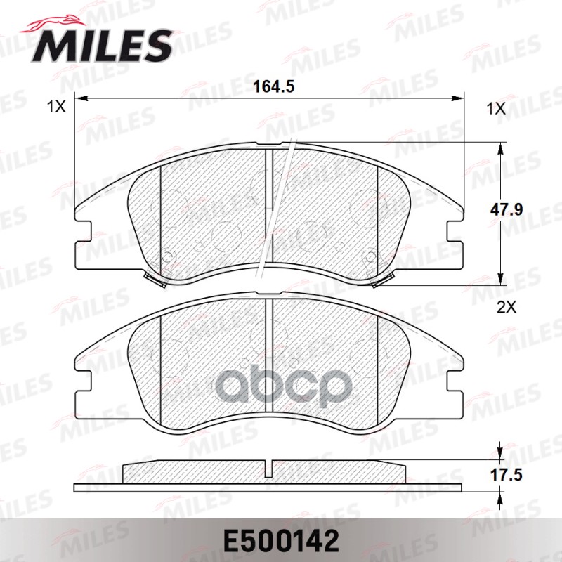 Колодки тормозные передние (Смесь CERAMIC серия PRO) KIA CERATO 04- (TRW GDB3367) E500142 Miles арт. E500142