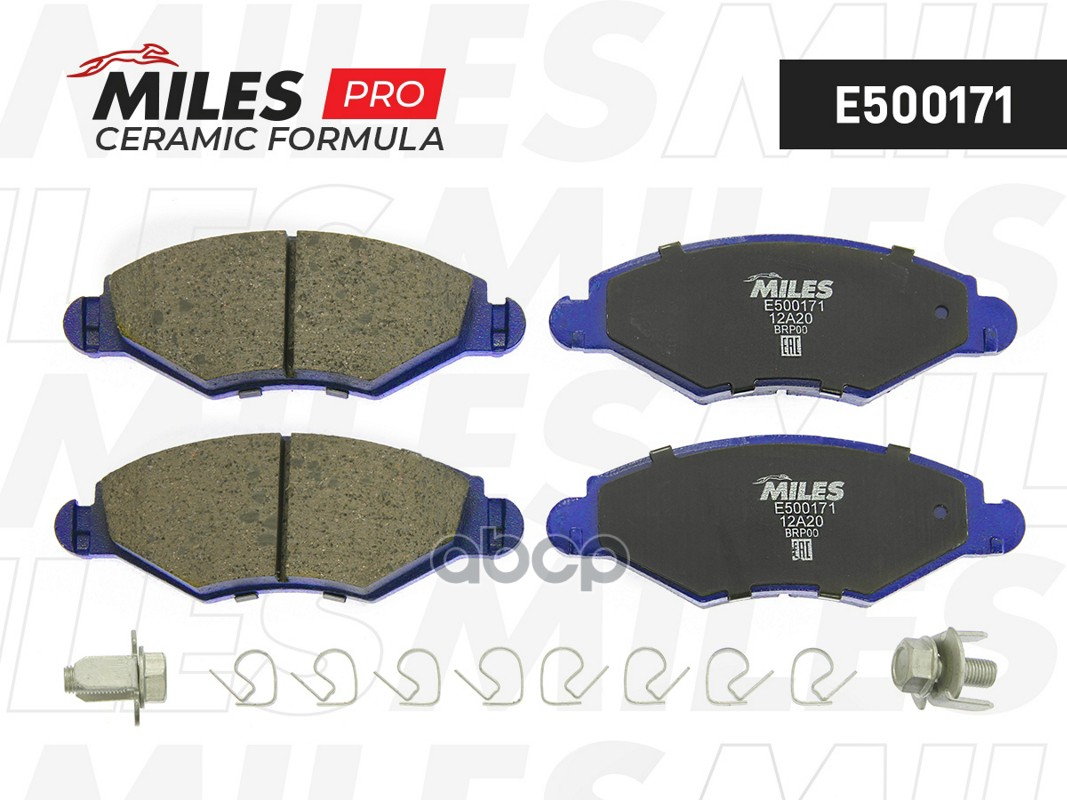 Колодки тормозные передние (Смесь CERAMIC серия PRO) PEUGEOT 206/206SW 01(без ABS) (TRW GDB1500) E500171 Miles арт. E500171