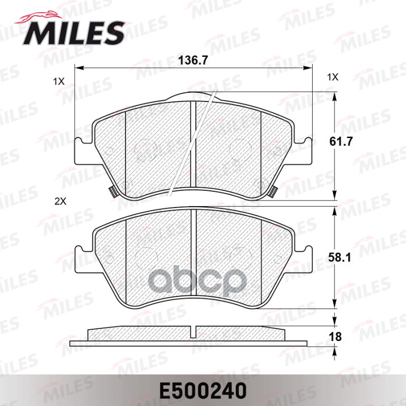 Колодки тормозные передние (Смесь CERAMIC серия PRO) TOYOTA AURIS 1.33-2.2 07- (Великобритания) (TRW GDB3481) E500240 Miles а...