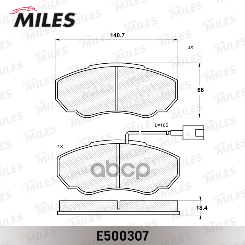 Колодки тормозные дисковые передние, Ceramic Miles арт. E500307