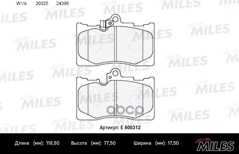 Колодки тормозные передние (Смесь CERAMIC серия PRO) LEXUS GS 300/450h/460 05- (TRW GDB3398) E500312 Miles арт. E500312