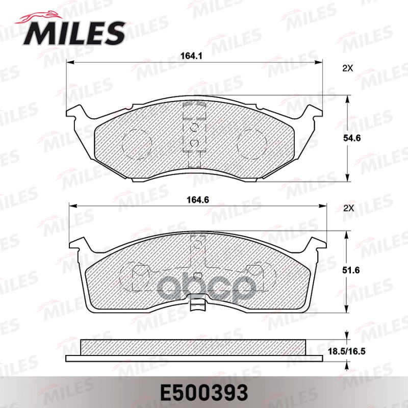Колодки тормозные передние (Смесь CERAMIC серия PRO) CHRYSLER 300M/VOYAGER/DODGE CARAVAN (TRW GDB4091) E500393 Miles арт. E50...