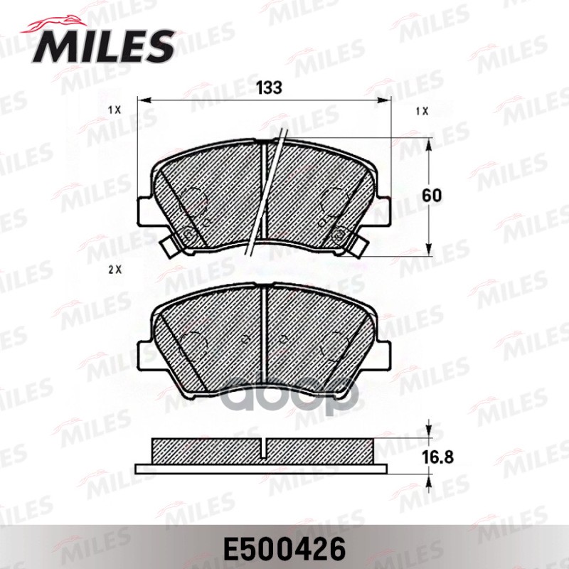 Колодки тормозные передние (Смесь CERAMIC серия PRO) HYUNDAI i30/ELANTRA 11-/CEED 12- (TRW GDB3552) E500426 Miles арт. E500426