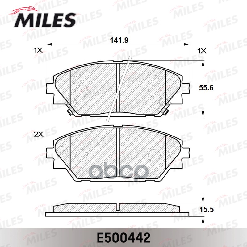 Колодки тормозные передние (Смесь CERAMIC серия PRO) MAZDA 3 13- (TRW GDB3592) E500442 Miles арт. E500442