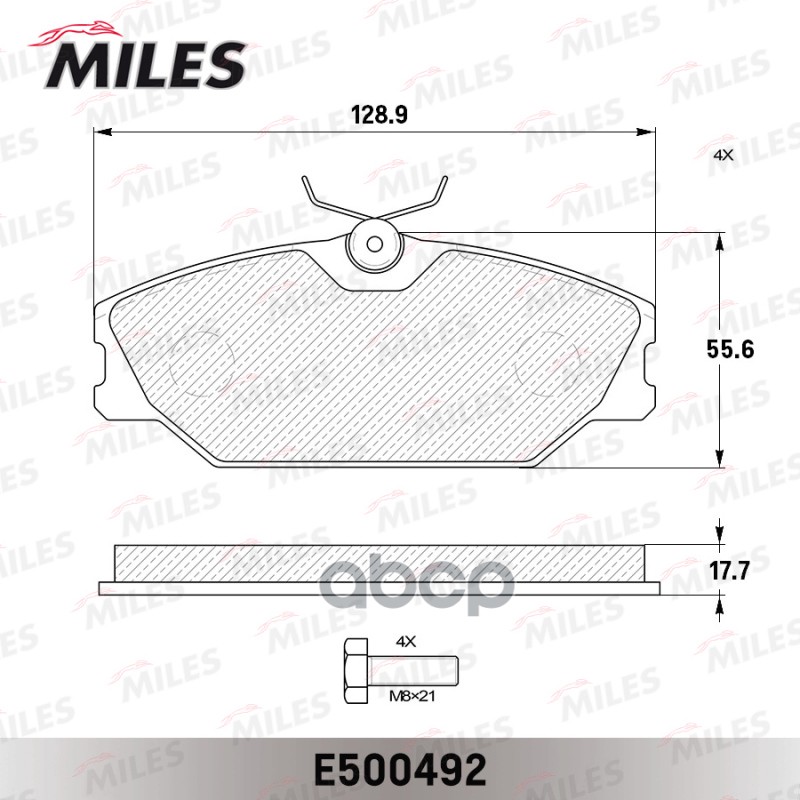 Колодки тормозные передние (Смесь CERAMIC серия PRO) RENAULT LAGUNA 9503/MEGANE I 1.6/2.0/1.9D (TRW GDB1405) E500492 Miles ар...