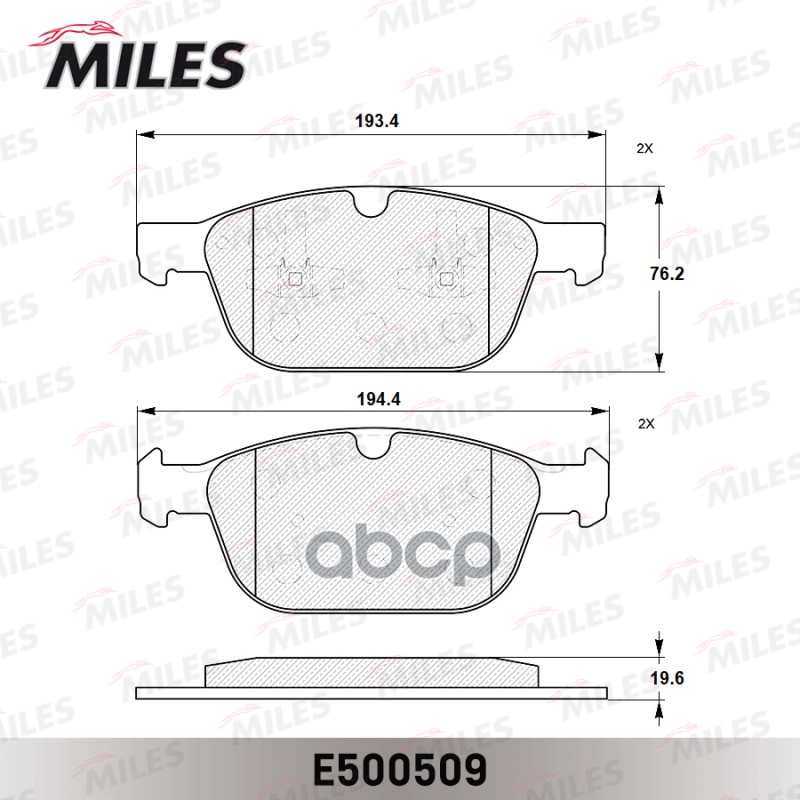 Колодки тормозные передние (Смесь CERAMIC серия PRO) VOLVO XC 60 08- (TRW GDB1821) E500509 Miles арт. E500509