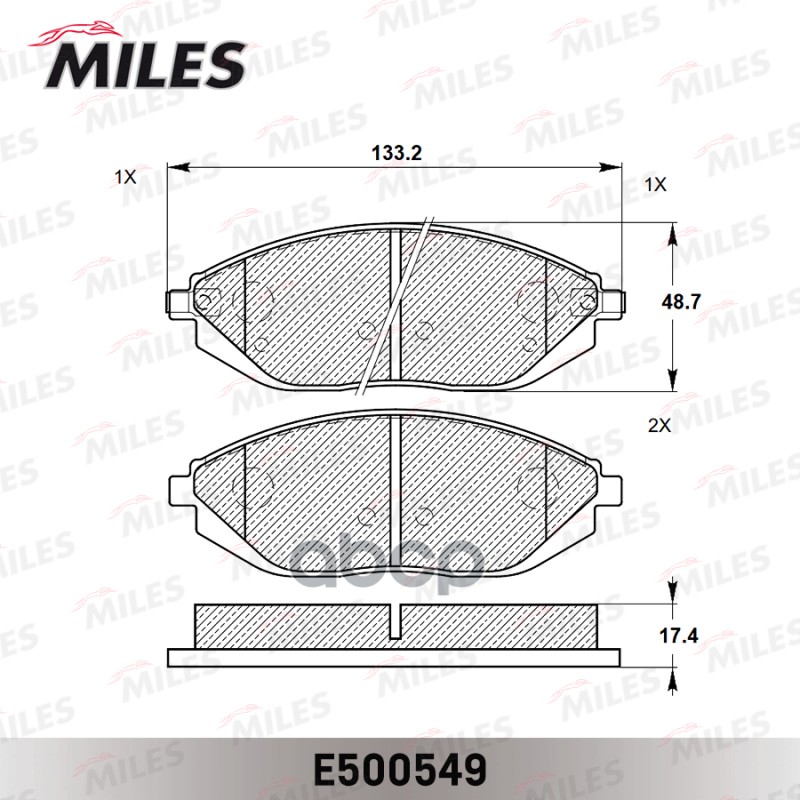 Колодки тормозные передние (Смесь CERAMIC серия PRO) CHEVROLET SPARK 10- (TRW GDB4606) E500549 Miles арт. E500549