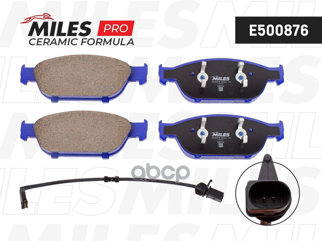 Колодки тормозные передние (Смесь CERAMIC серия PRO) AUDI A6 11-18/A8 3.0-4.2 (1LL) 09-   E500876 Miles арт. E500876