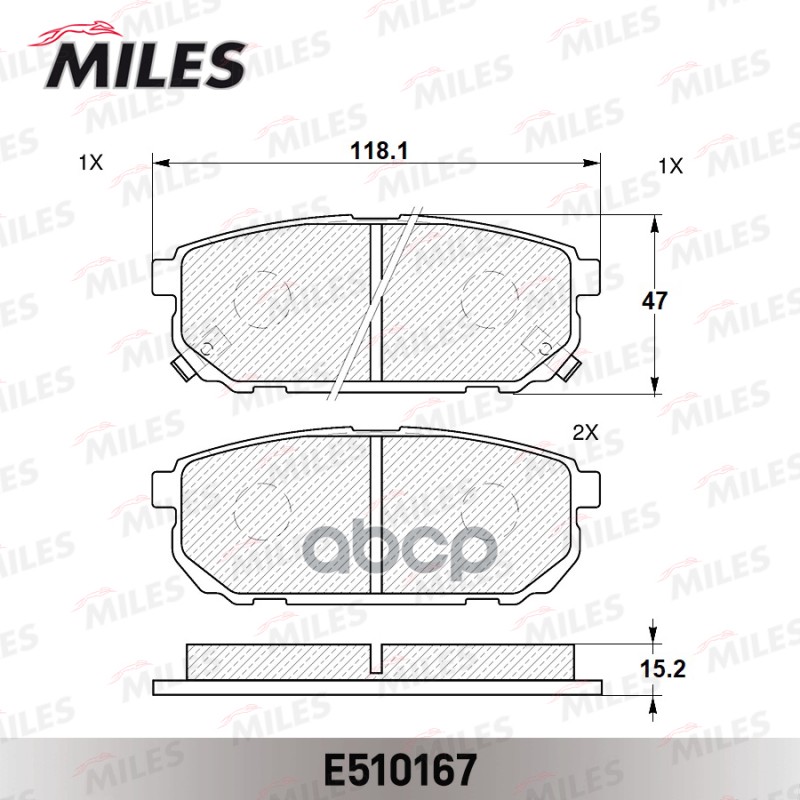 Колодки тормозные дисковые задние, Ceramic Miles арт. E510167