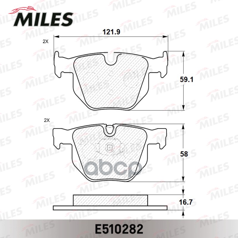 Колодки тормозные BMW E90/E91/E60/E61/E70/E71 задние Ceramic Miles арт. e510282