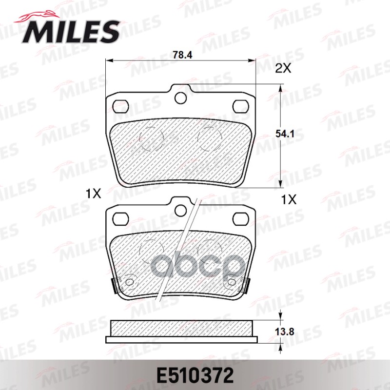 Колодки тормозные задние (Смесь CERAMIC серия PRO) TOYOTA RAV 4 II 1.8-2.0 00-05 (TRW GDB3279) E510372 Miles арт. E510372