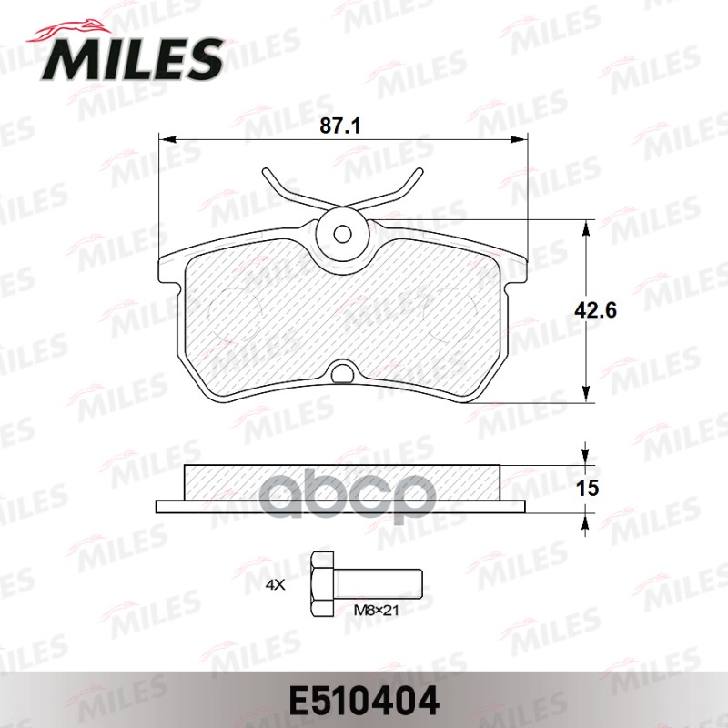 Колодки тормозные FORD FOCUS 98>05/FIESTA 12- задние Ceramic Miles арт. e510404