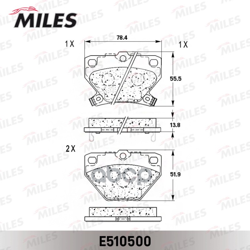 Колодки тормозные задние (Смесь CERAMIC серия PRO) TOYOTA CELICA 99-/COROLLA 00-/PRIUS 1.5 00-/YARIS 99- (TRW GDB3243) E51050...