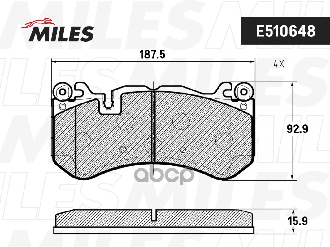 Колодки тормозные W204/W211/W212/R230 63/65AMG 06- передние Ceramic Miles арт. e510648