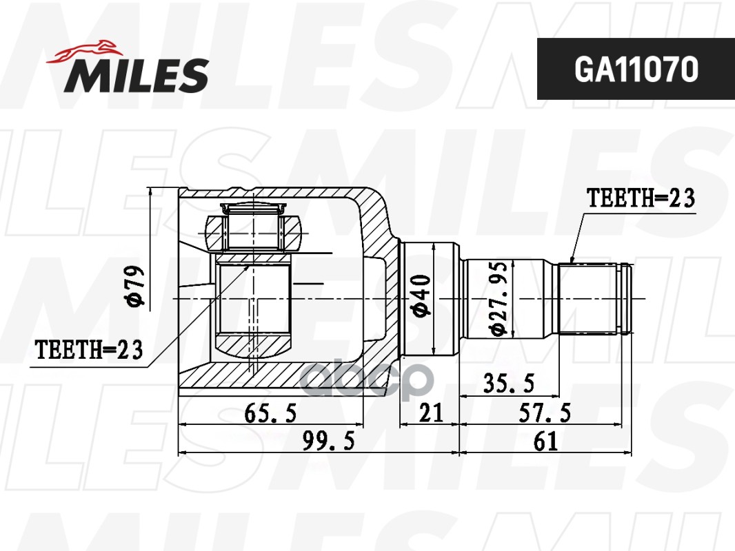 ШРУС внутренний левый FORD FOCUS II 04-11 GA11070 Miles арт. GA11070