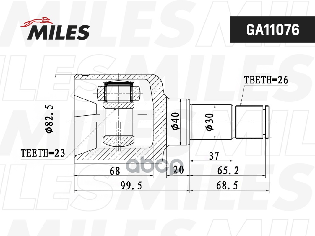 ШРУС внутренний левый FORD FOCUS 04-08/C-MAX 03-10 GA11076 Miles арт. GA11076