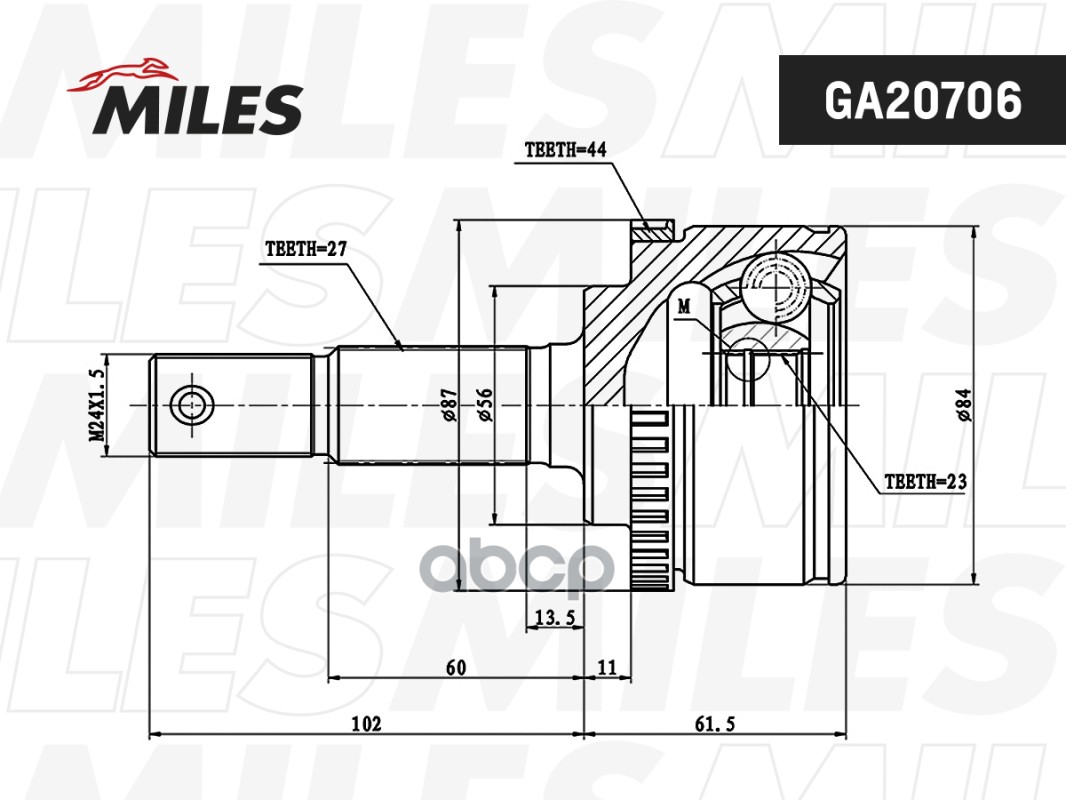 ШРУС NISSAN PRIMERA 99-07 нар. ABS Miles арт. ga20706